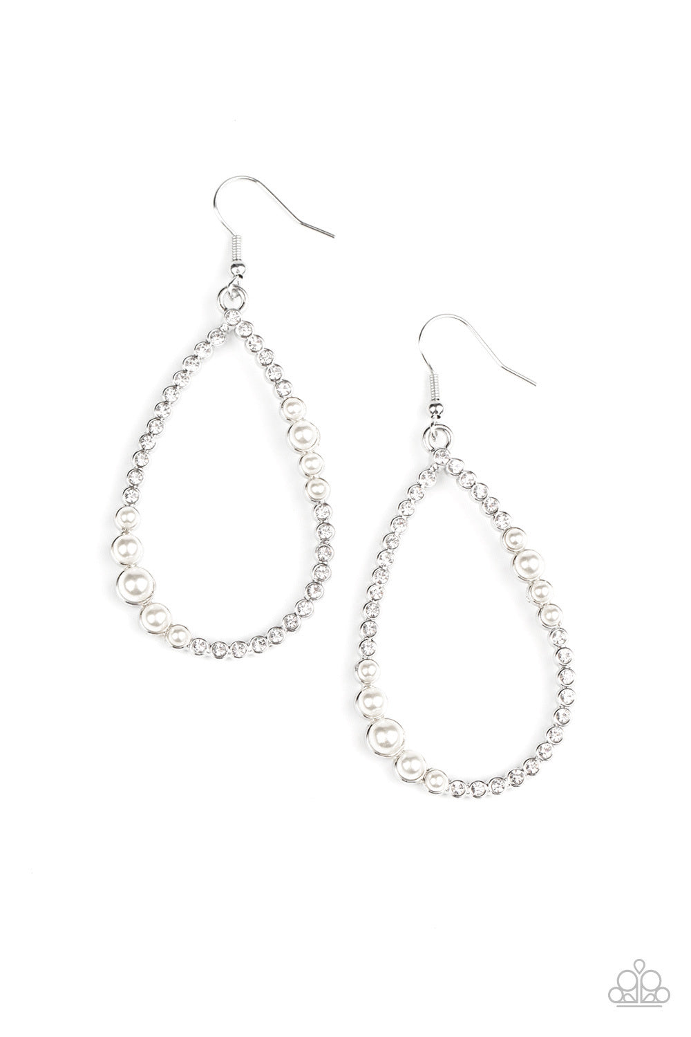 Say No More - Paparazzi Earrings - White