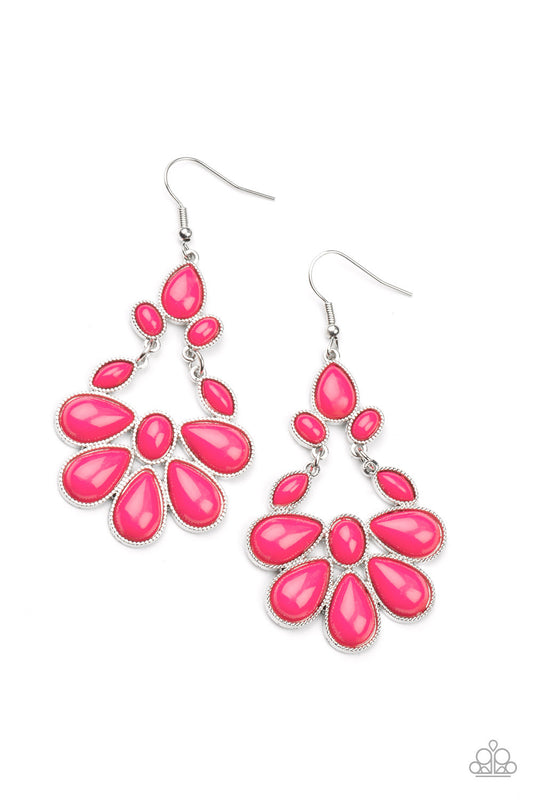 Colorfully Canopy Paparazzi Earrings Pink